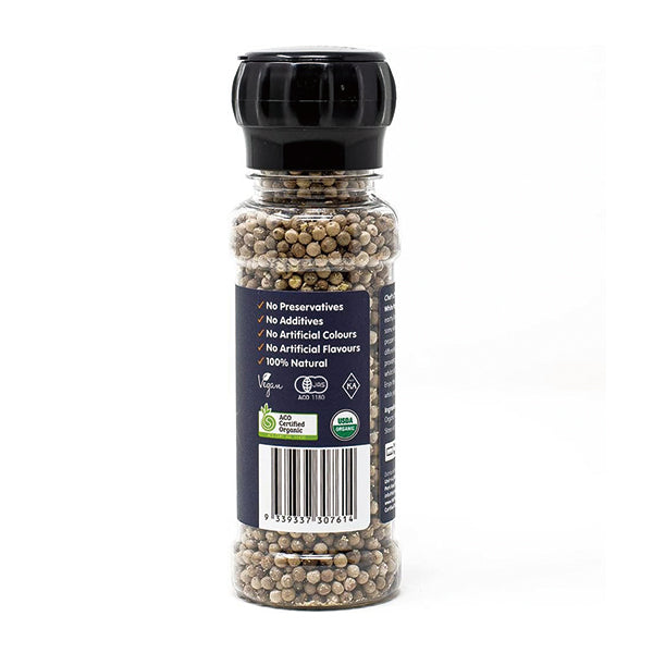 Chef's Choice シェフズチョイス オーガニックホワイトペッパー ミル付き 120g Organic White Pepper 有機白こしょう
