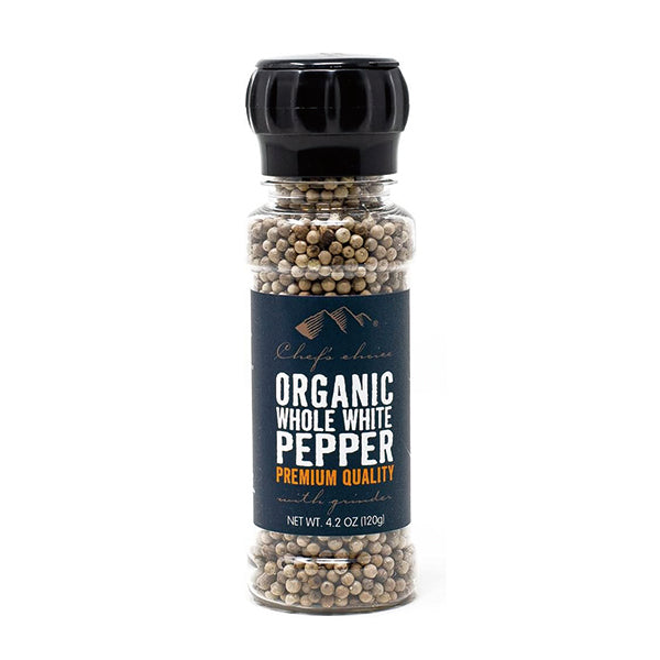 Chef's Choice シェフズチョイス オーガニックホワイトペッパー ミル付き 120g Organic White Pepper 有機白こしょう