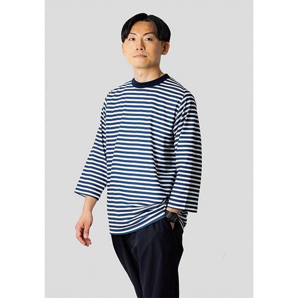 narifuri ナリフリ NFC アクティブメッシュボーダー8分袖Tシャツ NF1207 2color