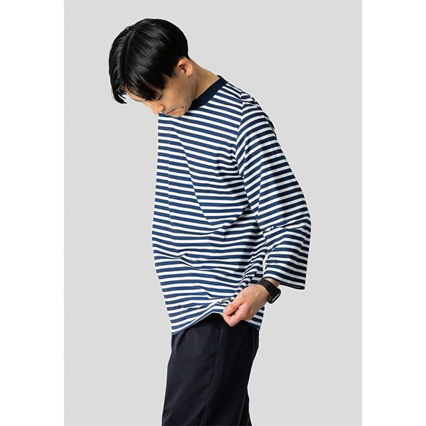 narifuri ナリフリ NFC アクティブメッシュボーダー8分袖Tシャツ NF1207 2color