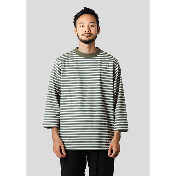 narifuri ナリフリ NFC アクティブメッシュボーダー8分袖Tシャツ NF1207 2color
