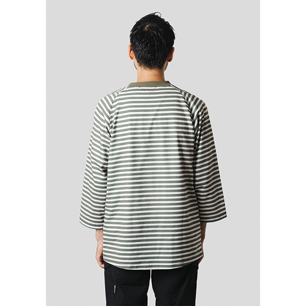 narifuri ナリフリ NFC アクティブメッシュボーダー8分袖Tシャツ NF1207 2color