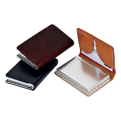 遊牧舎工房 ALアルミカードボックス 2color カードケース レザー 牛革 本革