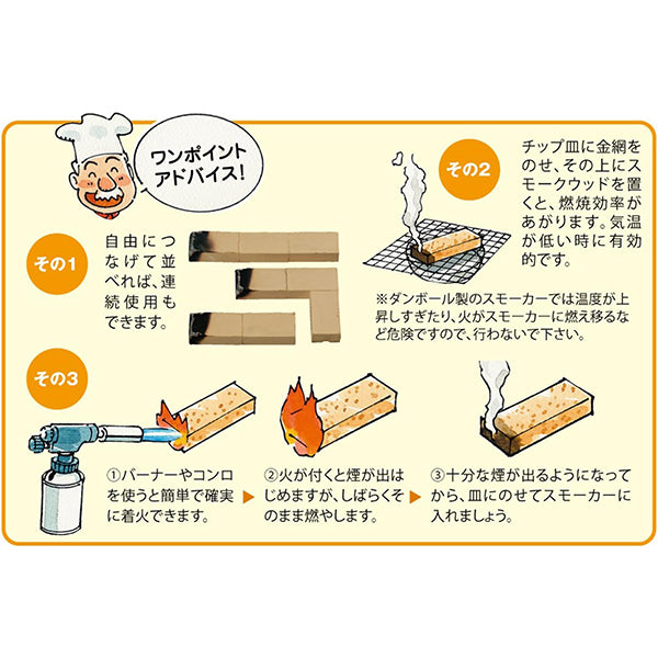 進誠産業 スモークウッド ナラ/ブナ/ヒッコリー 燻製用 国産